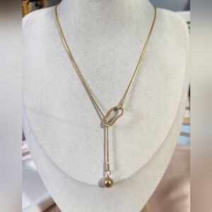 Gold Stacking Lariat Necklace